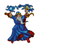 a gif of a wizard shooting lightning