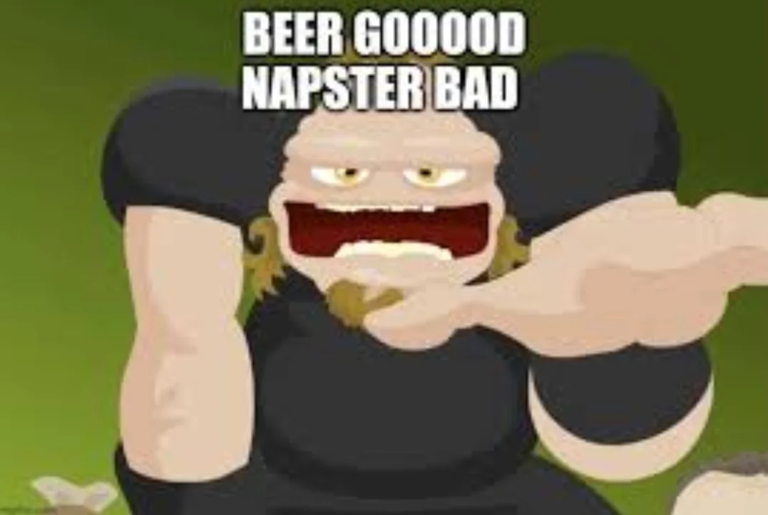 Lars Ulrich holding a beer