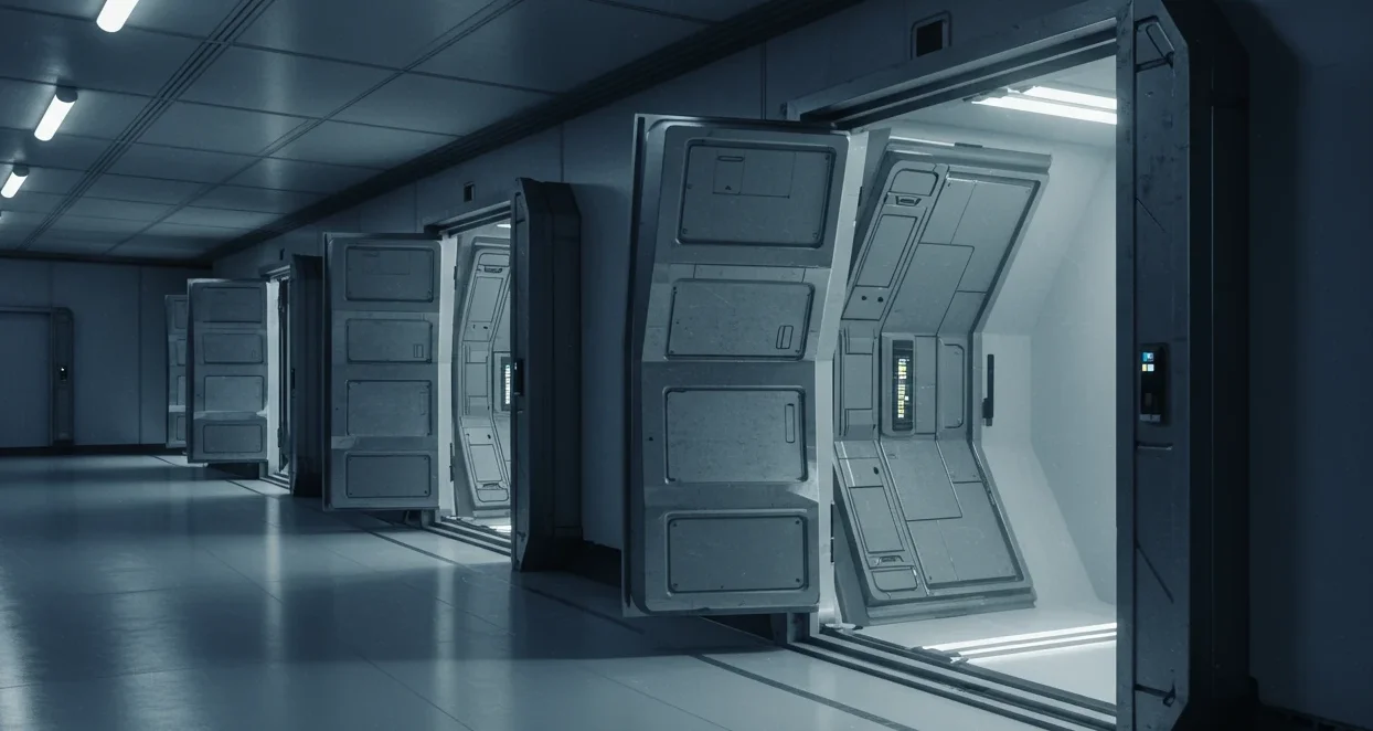 Interior of the Astraea's deck, a small spaceship control room.