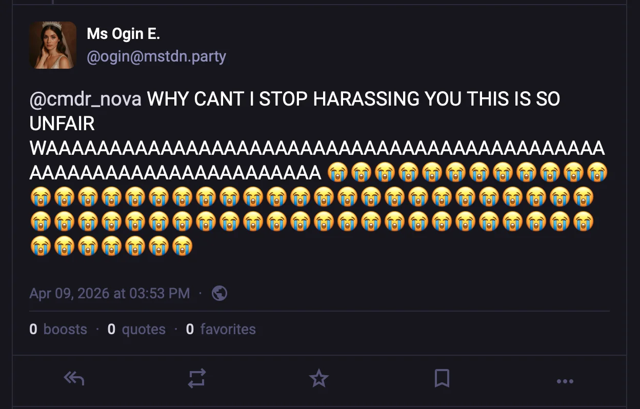 Ms Ogin E.@ogin@mstdn.party@cmdr_nova WHY CANT | STOP HARASSING YOU THIS IS SOUNFAIRWAAAAAAAAAAAAAAAAAAAAAAAAAAAAAAAAAAAAAAAAAAAAAAAAAAAAAAAAAAAAAA