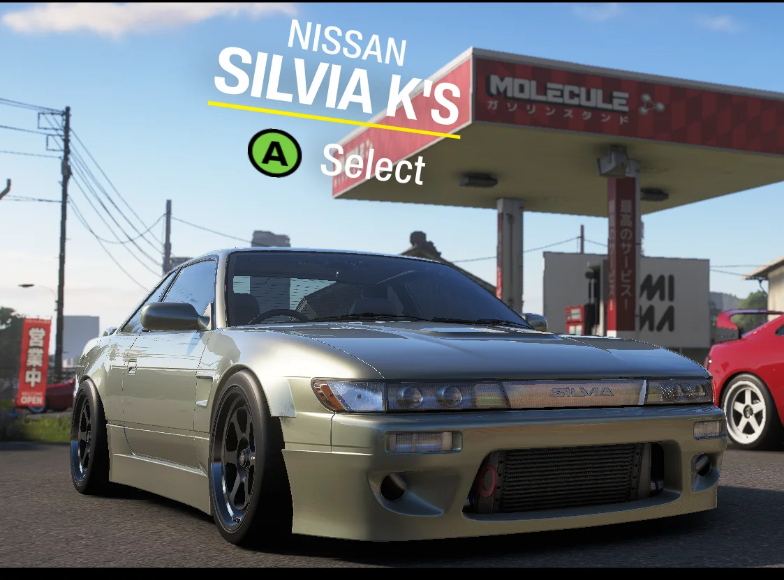 a screenshot from Forza Horizon 6 of the initial car selection screen, showing a silver Silvia K'S
